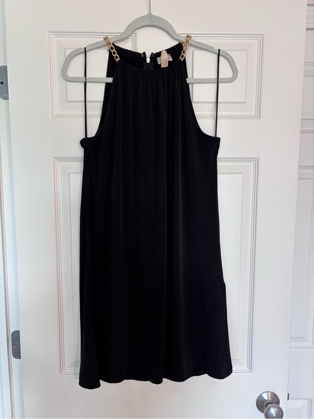 Michael Kors Black Chain-Accent Mini Dress